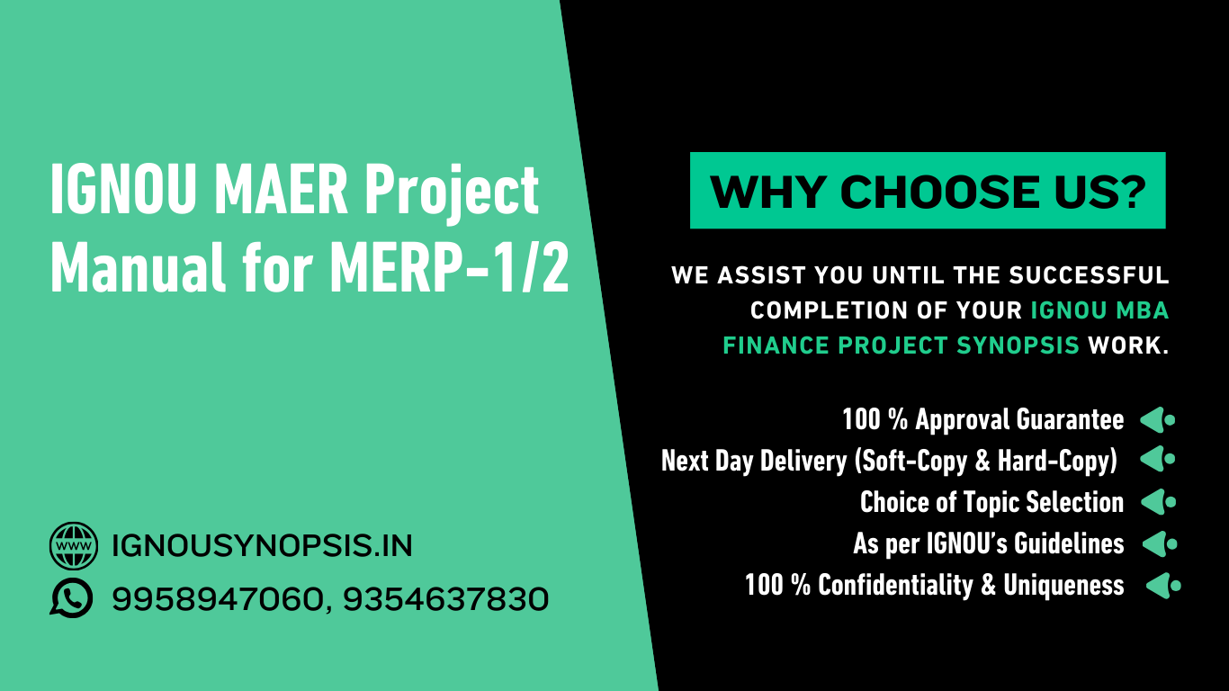 IGNOU MAER Project Manual for MERP-1/2