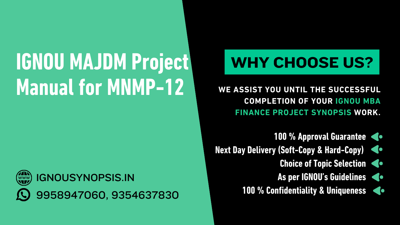 IGNOU MAJDM Project Manual for MNMP-12