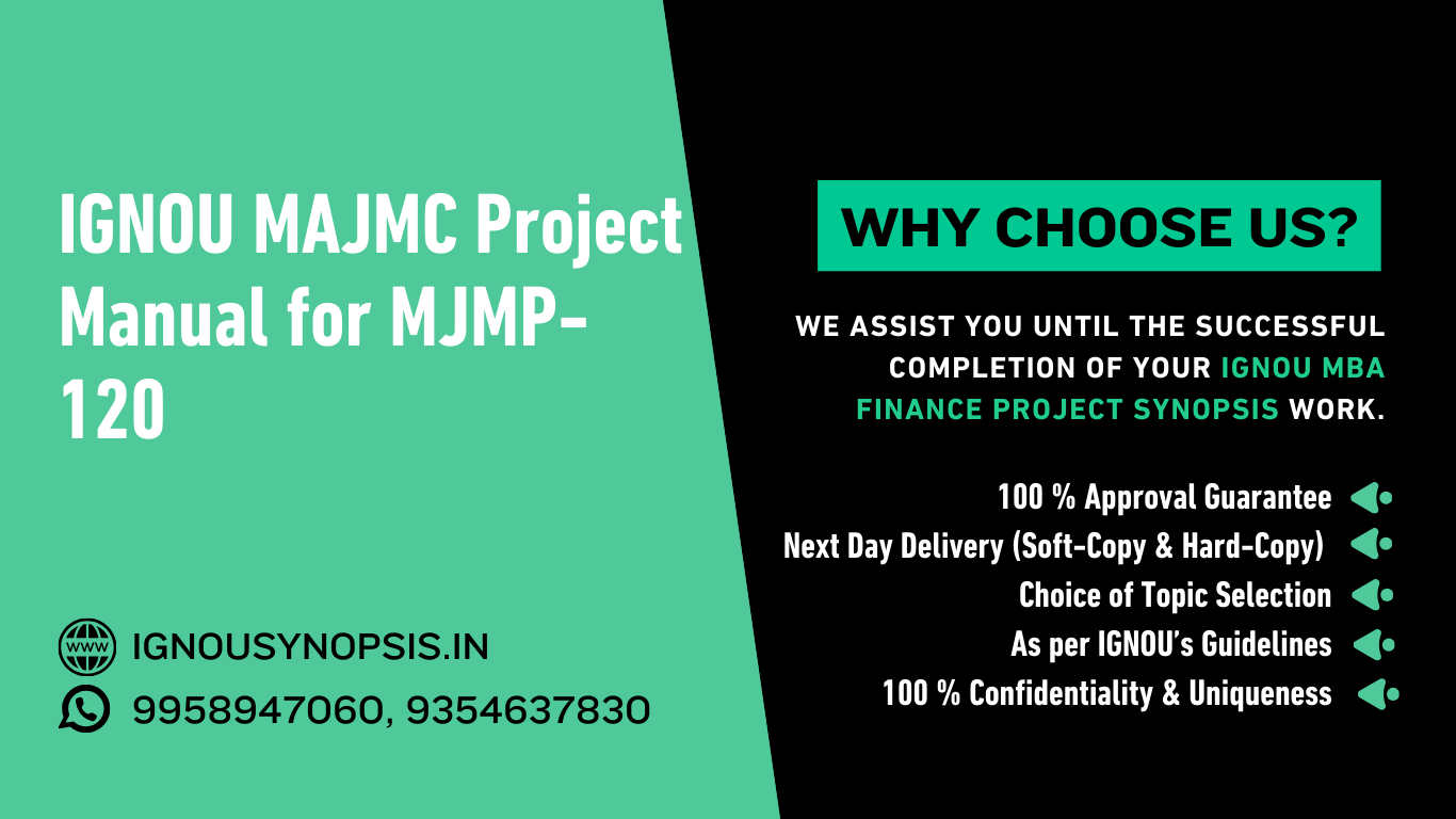 IGNOU MAJMC Project Manual for MJMP-120