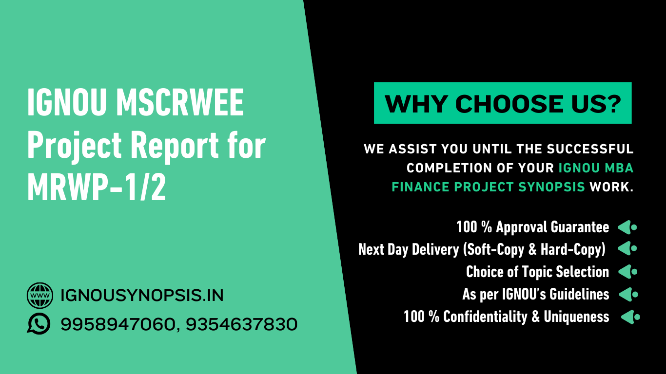 IGNOU MSCRWEE Project Report for MRWP-1/2