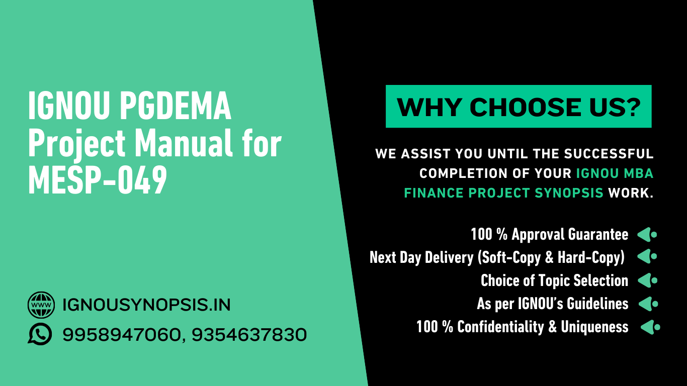 IGNOU PGDEMA Project Manual for MESP-049