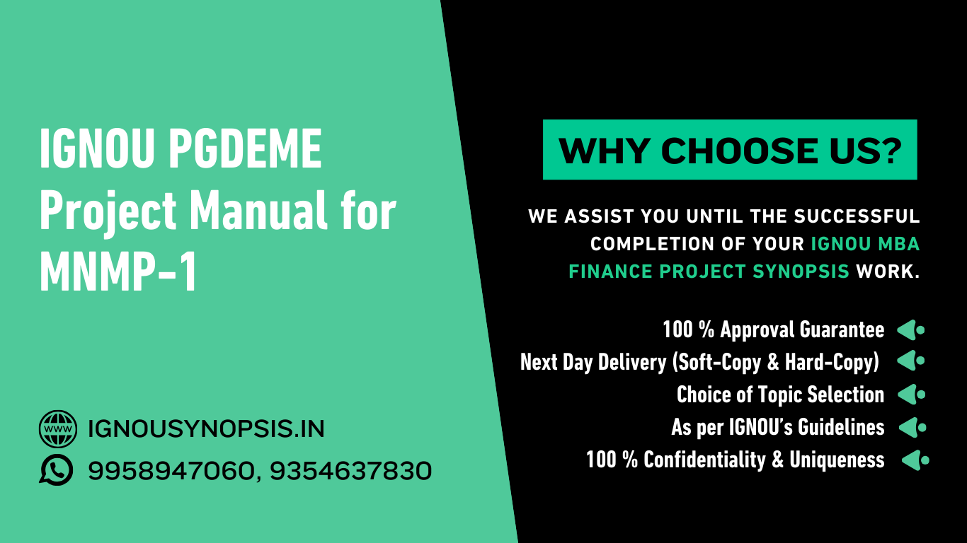 IGNOU PGDEME Project Manual for MNMP-1