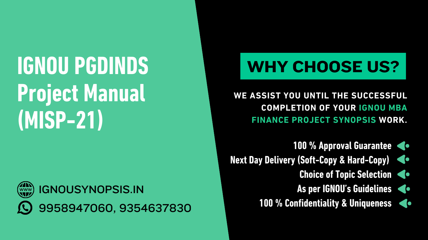 IGNOU PGDINDS Project Guide (MISP-21)