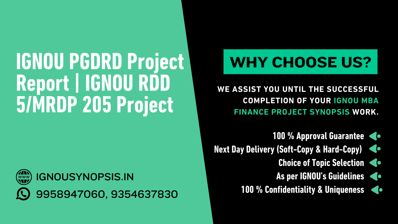 IGNOU PGDRD Project Report | IGNOU RDD 5/MRDP 205 Project