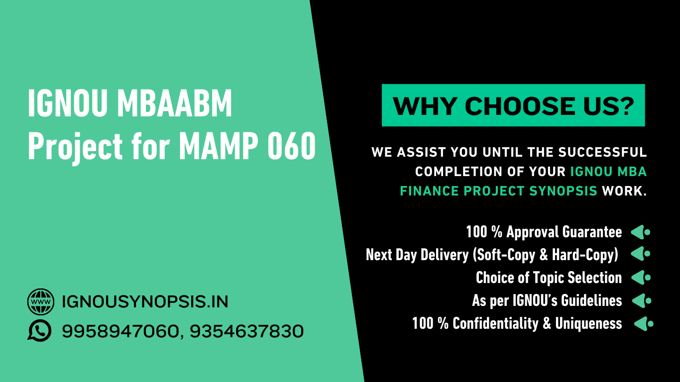 IGNOU MBAABM Project for MAMP 060