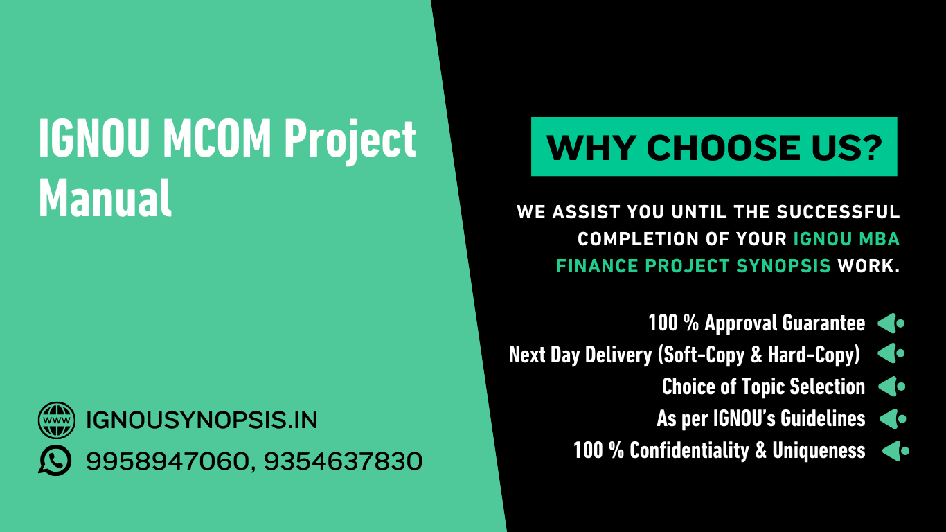 IGNOU MCOM Project Manual