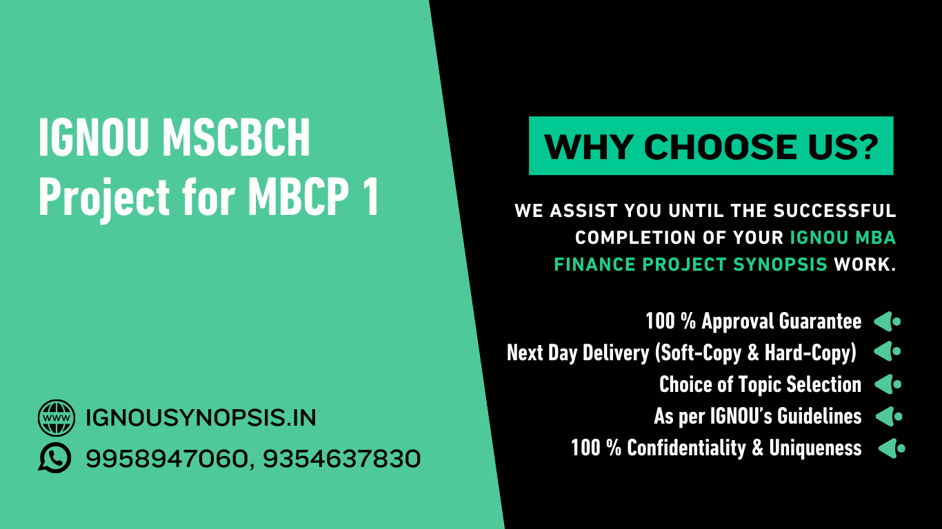 IGNOU MSCBCH Project for MBCP 001