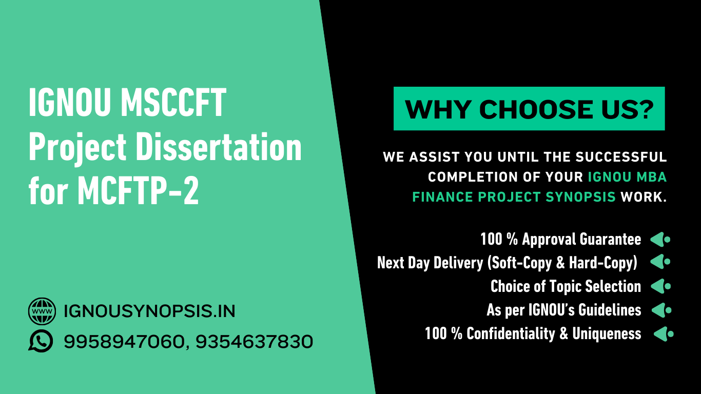 IGNOU MSCCFT Project Dissertation for MCFTP-2