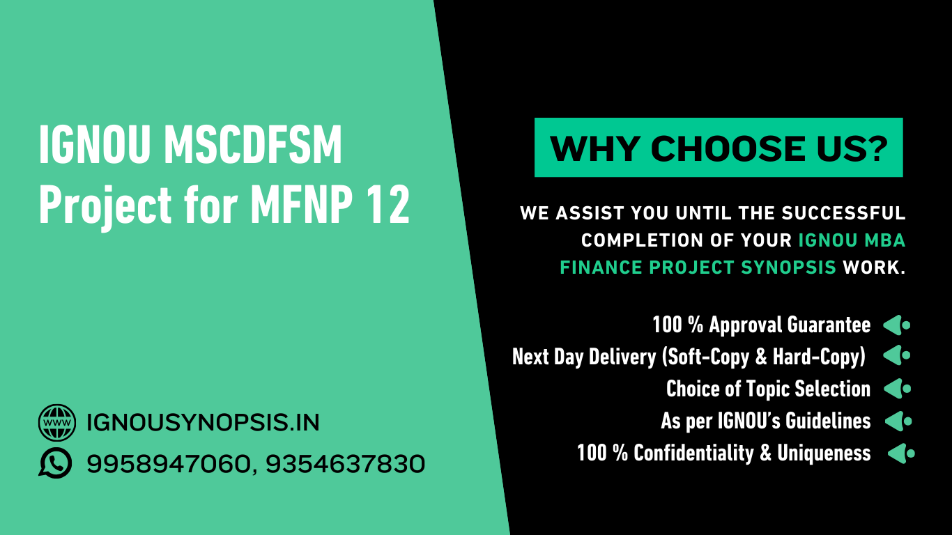 IGNOU MSCDFSM Project for MFNP 12