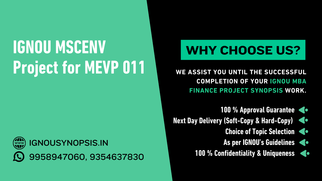 IGNOU MSCENV Project for MEVP 011