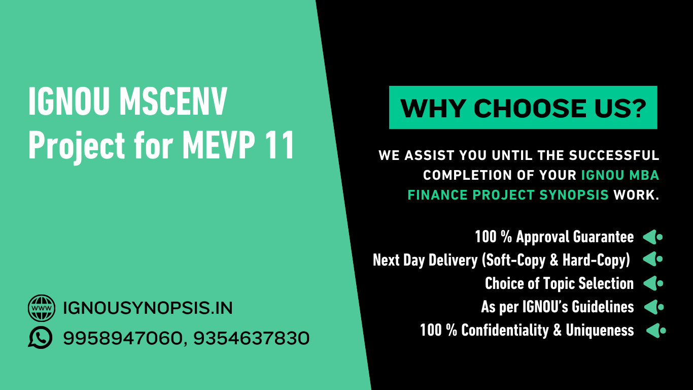 IGNOU MSCENV Project for MEVP 11