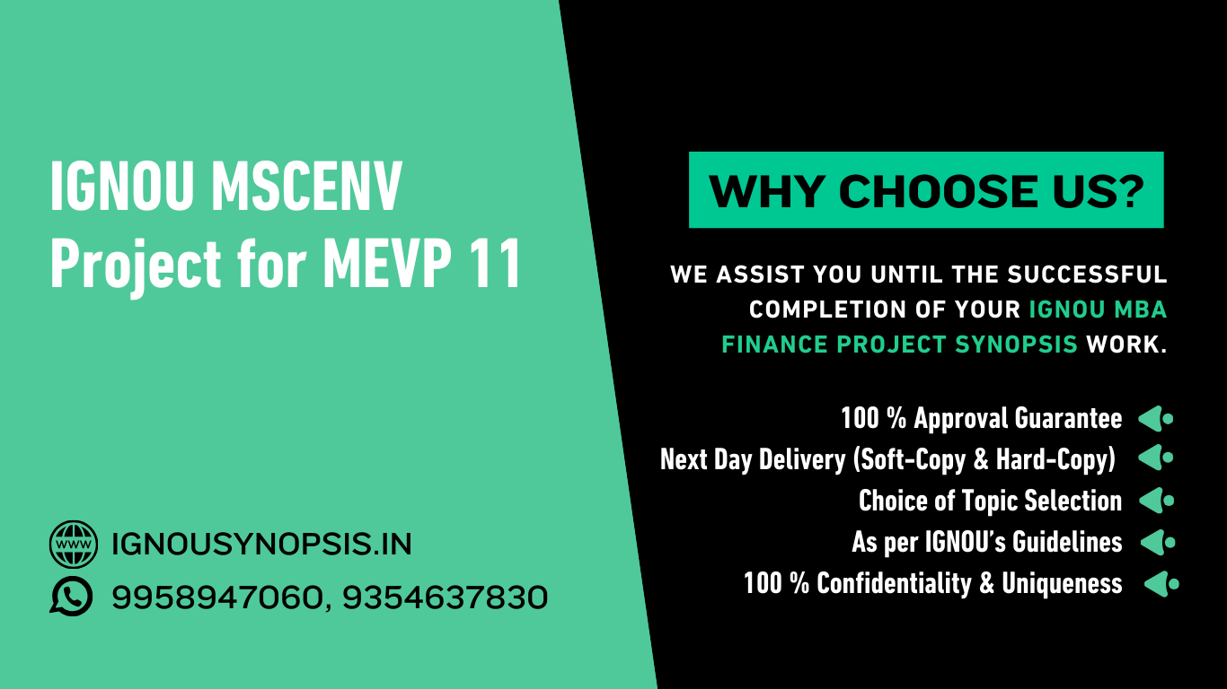 IGNOU MSCENV Project for MEVP 11