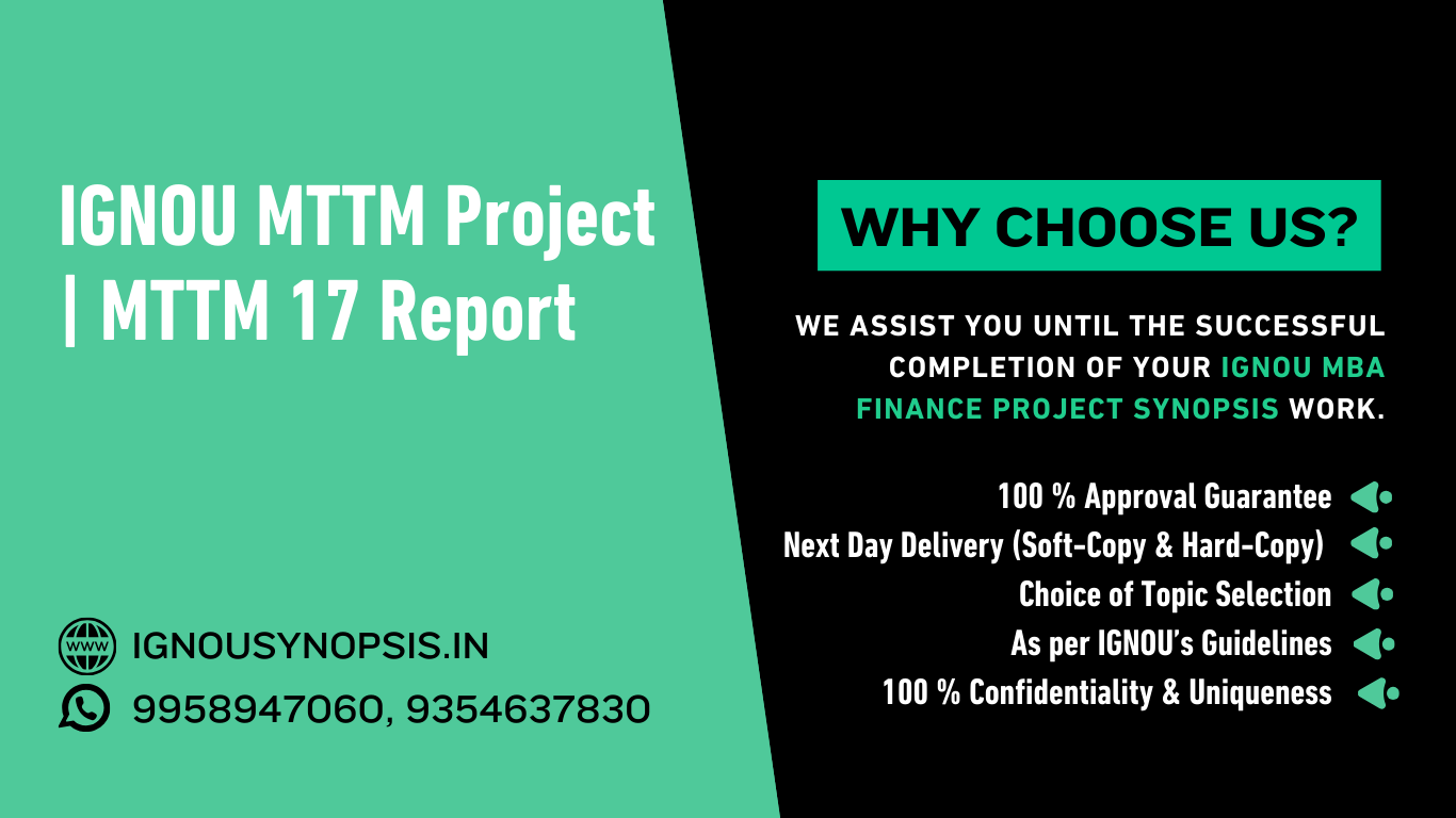 IGNOU MTTM Project for MTTM 17