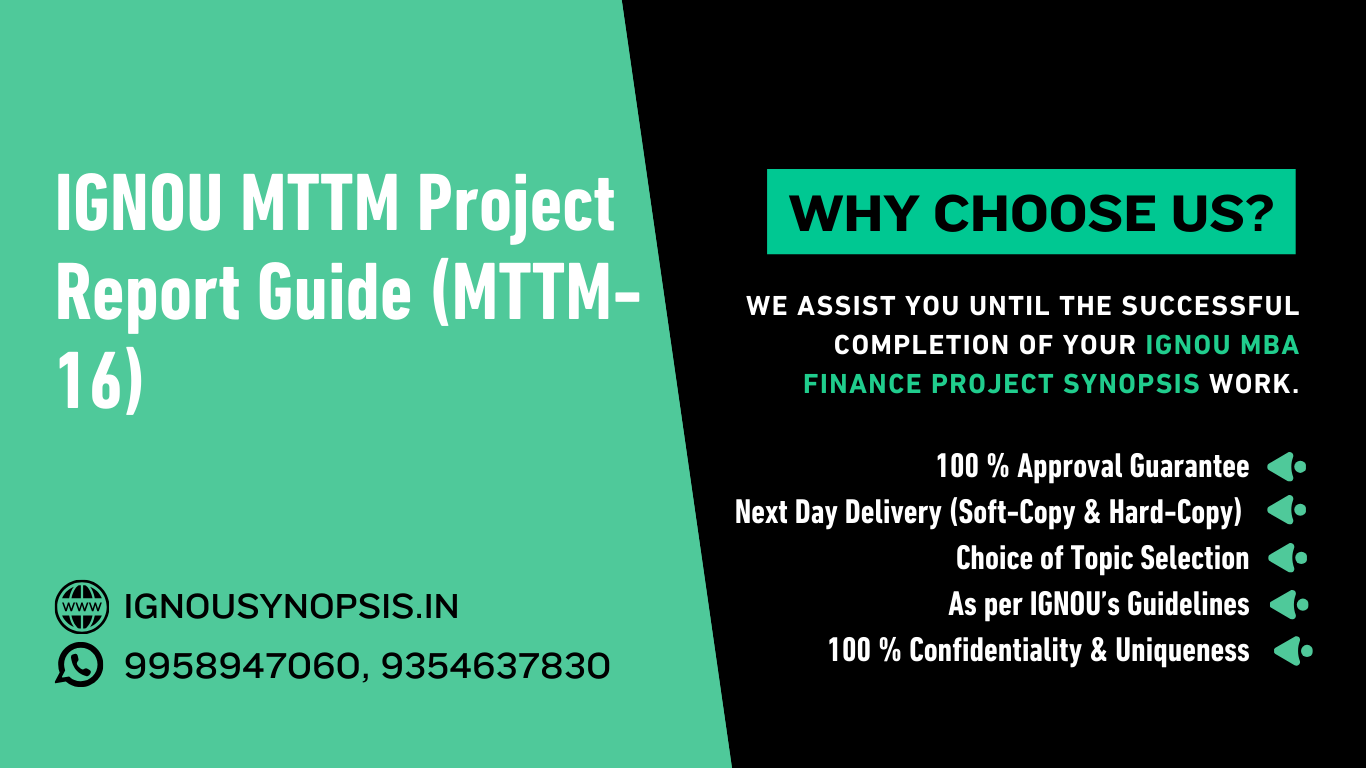 IGNOU MTTM Project Report Guide (MTTM-16)